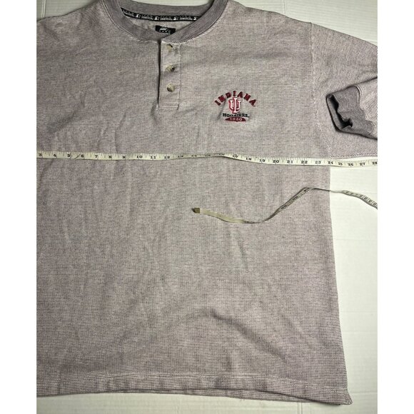 VTG Starter Indiana University Hoosiers NCAA Thermal Henley Mens L Gray Cotton - Picture 11 of 13